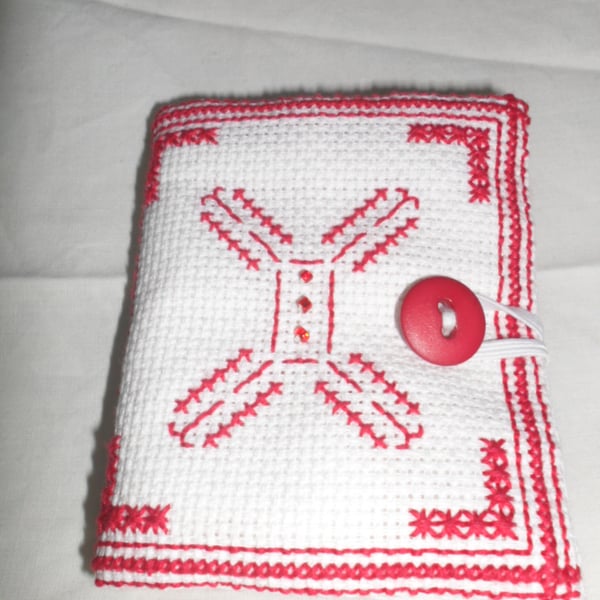 Sewing Needle Case Red Cross stitch