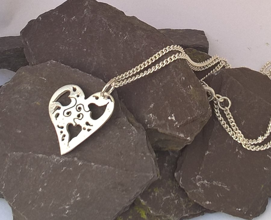 Small Cut Out Heart Pendant