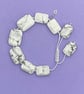 Knotted white cord bracelet with rectangular howlite stones  - Image 3