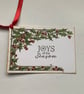 CHRISTMAS GIFT tags ( set of 3) .Winter .Holly frame . Nature . - Image 2