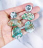 Marbled Polymer Clay Statement Earrings: Handmade Organic Design