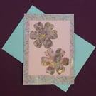 Spring blossom handmade blank card with blue envelope 