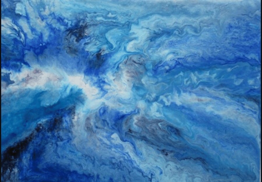 "Azure Bliss 1" Original Handmade Abstract Acrylic Painting