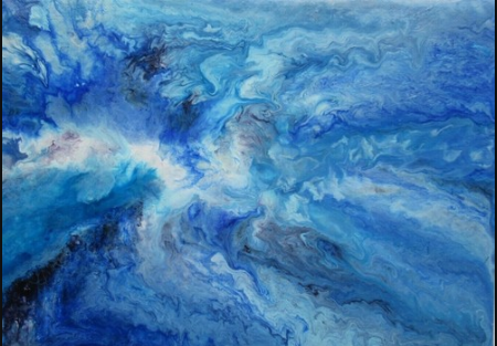 "Azure Bliss 1" Original Handmade Abstract Acrylic Painting