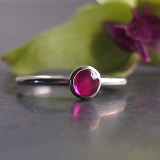 Ruby and Sterling Silver Ring
