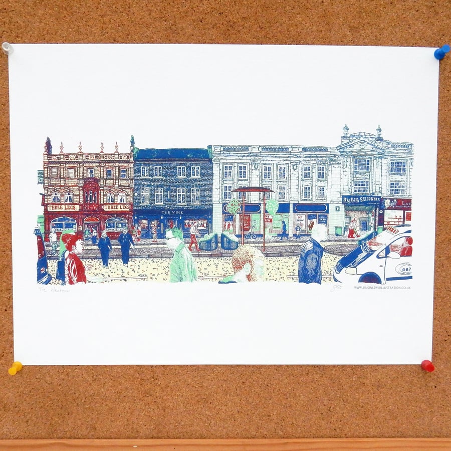 the Headrow Art Print Leeds Poster