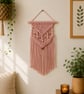 Handmade Peach Pink Macramé Wall Hanging - Boho Cotton Wall Decor. - Image 1