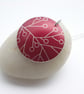 Red berries disc pendant necklace 