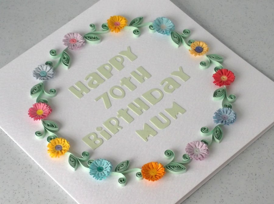 Happy birthday mum card - personalised with any age and name