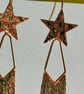 Star chain drop earrings disco statement beautiful retro - Image 3