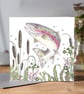 4 x Rainbow Trout Greeting cards - Image 1