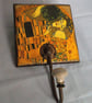 Decorated Wall Hook Klimt Kiss Decoupage Ceramic Knob Napkin Decoupage Unusual - Image 1