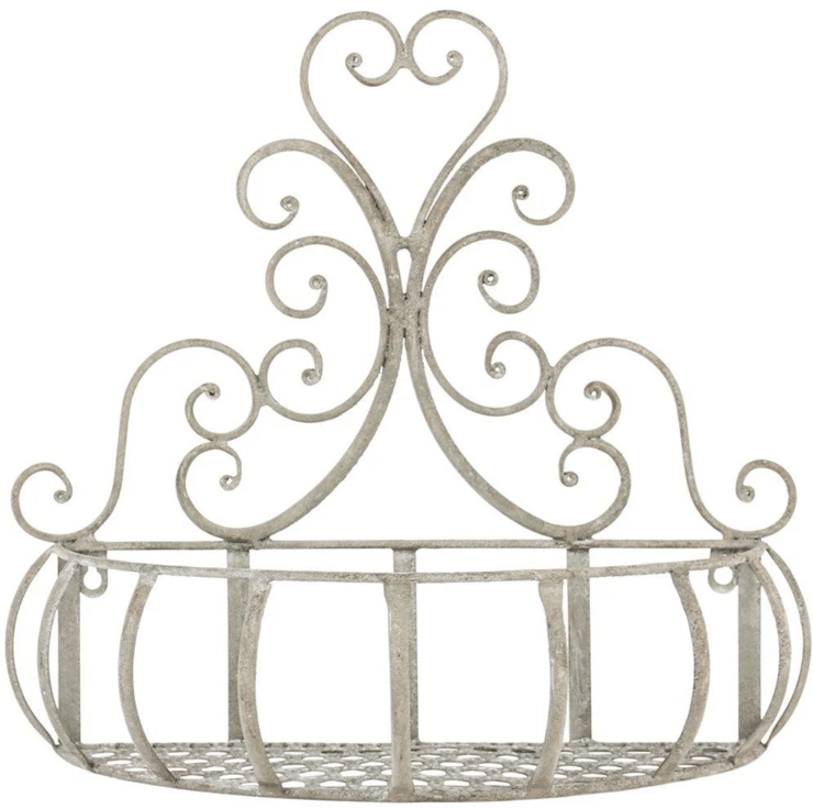 Wall Hung Metal Planter, Rustic Wall Plant Pot Folksy