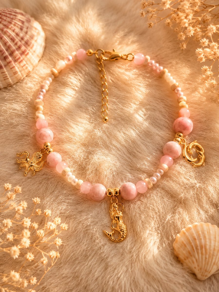 Pastel Mermaid Charm Anklet 