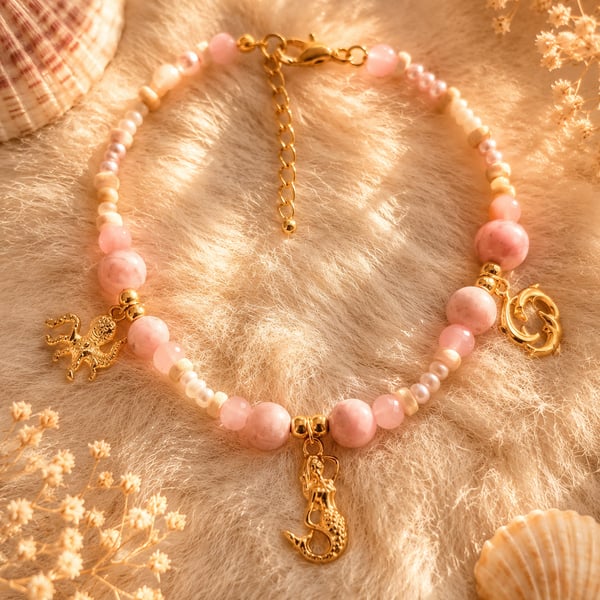 Pastel Mermaid Charm Anklet 