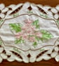 'Mayflower' Hand Embroidered Vintage Doily Art