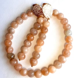Rose Quartz bracelet and earrings, size S