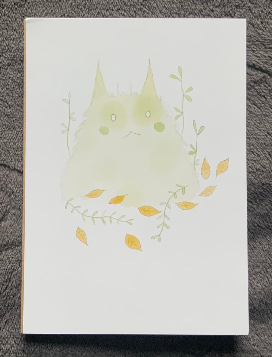 Leafy Cat Card, A6 Card