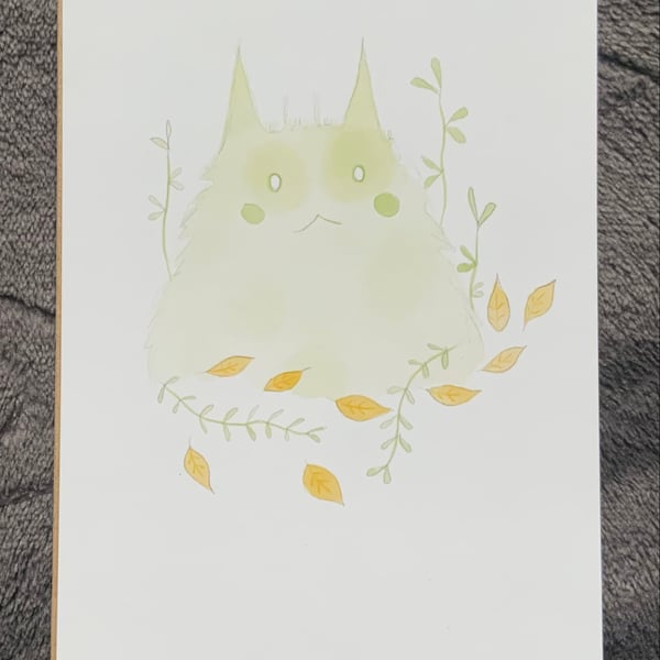 Leafy Cat Card, A6 Card