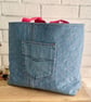 Upcycled Quilted Denim Tote Bag, Analogue Bag - Image 3
