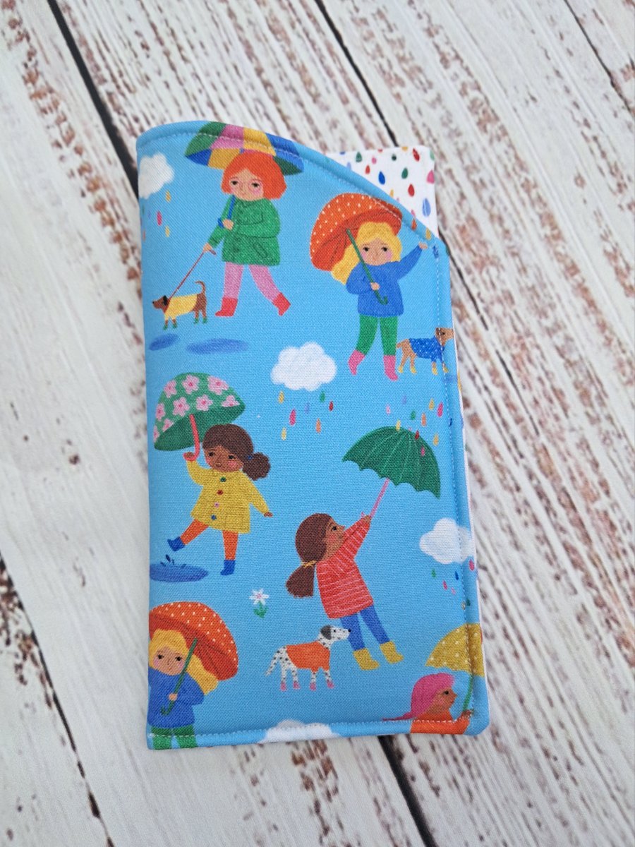 Rainy dog days padded glasses case