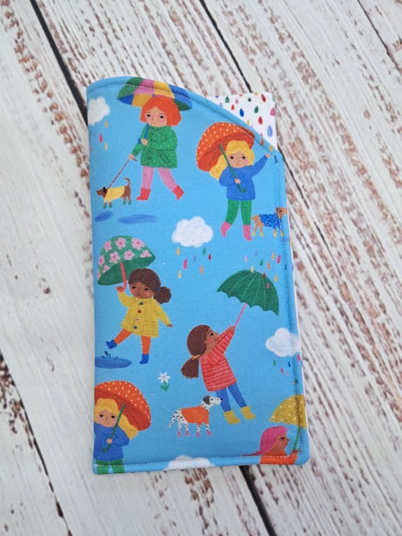 Rainy dog days padded glasses case