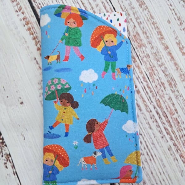 Rainy dog days padded glasses case