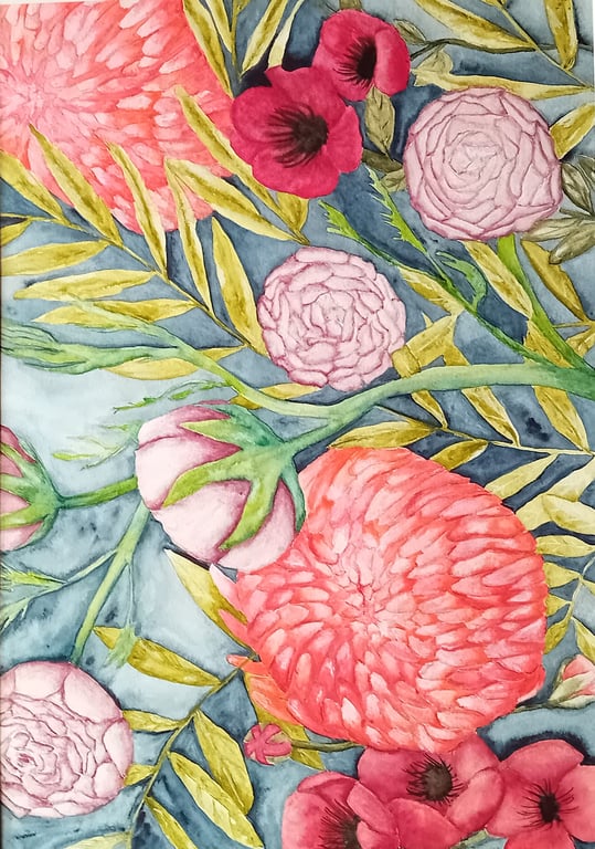 Flowers in Bloom - Print of an Original Watercolour Painting