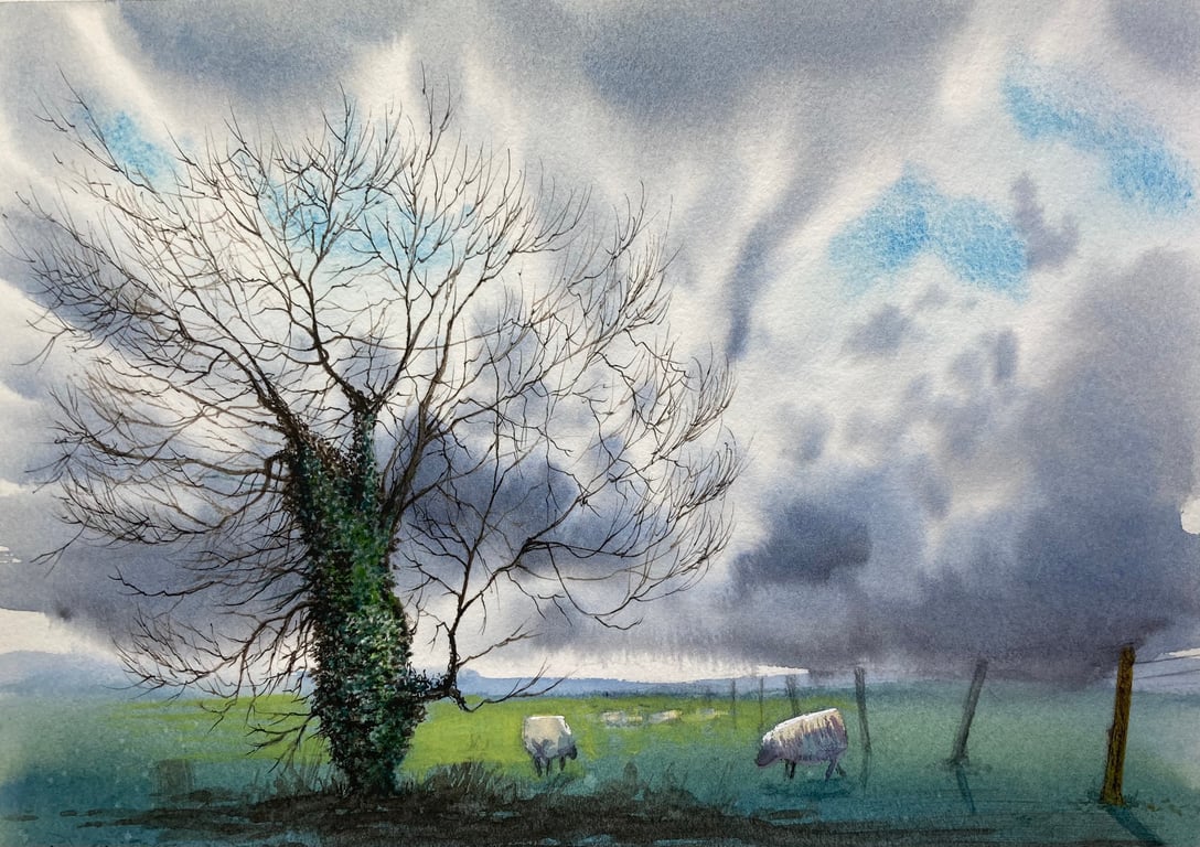 Ingleby fields (Mixed media painting) Original painting 