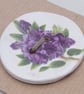 Large Purple Azalea Flower Motif Ceramic Button - Image 2