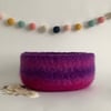 FELTED 'FUSSPOT'  BOWL ,desk tidy . 'Fiesta' .Purple ,pink .