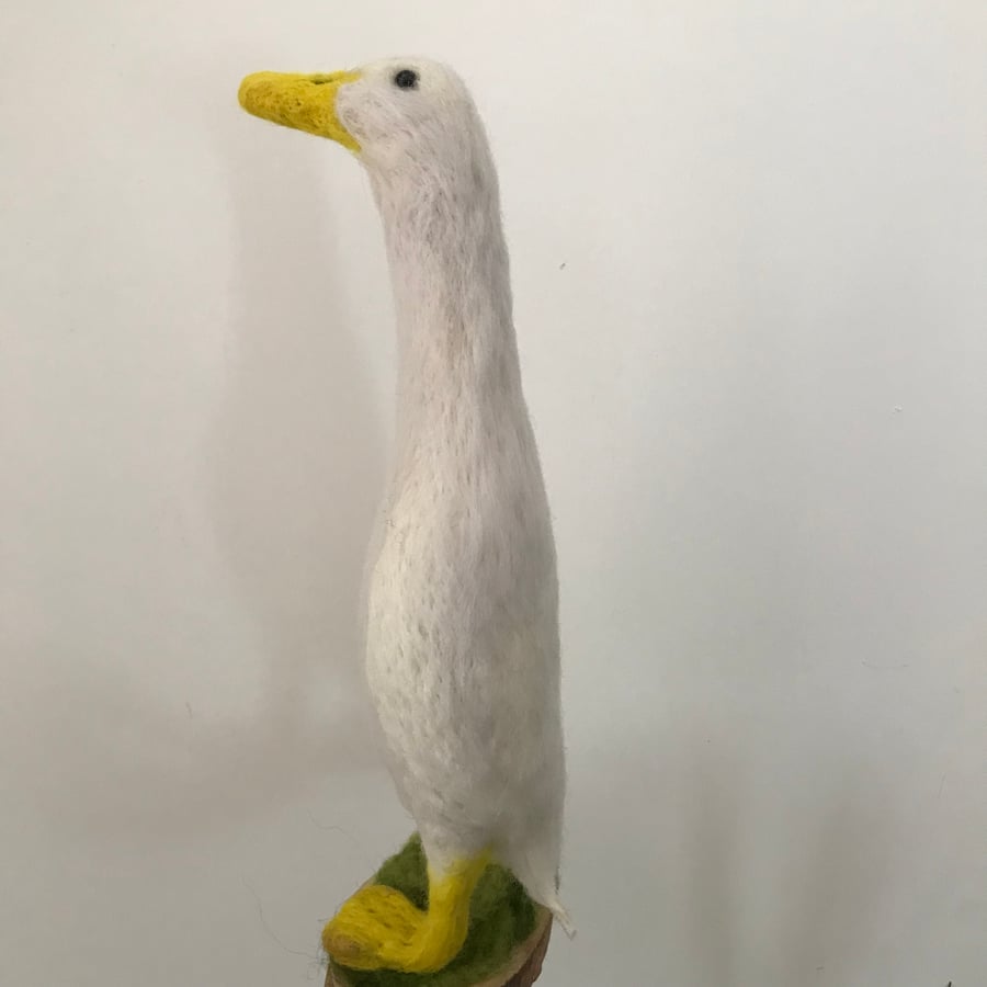 Indian runner duck needle felted bird 