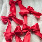 Pack of Red Satin Bows – Pre-tied Ribbon Bows for Crafting, Gifts & Decor