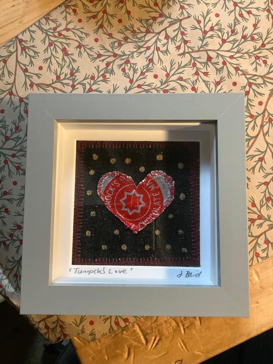 Tunnock’s love. Original framed art. Valentines. Wedding. Gift. Home decor 
