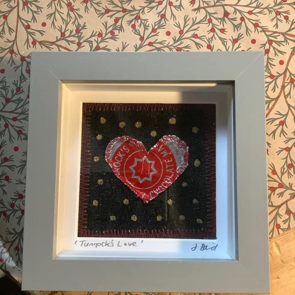 Tunnock’s love. Original framed art. Valentines. Wedding. Gift. Home decor 