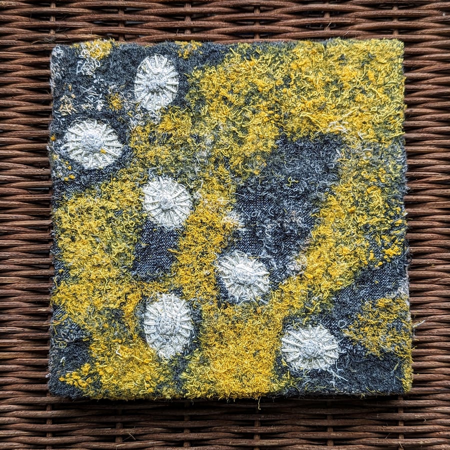 Coastal Dreams Textile Art: Maritime Sunburst - UNFRAMED