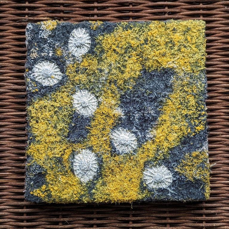 Coastal Dreams Textile Art: Maritime Sunburst - UNFRAMED