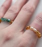 Stackable Two-Ring Set - Beaded Rings with Freshwater Pearl & Green Glass - Image 5