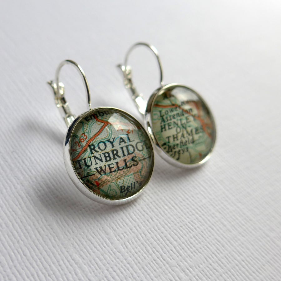 Personalised Earrings - Choose your own Map Locations