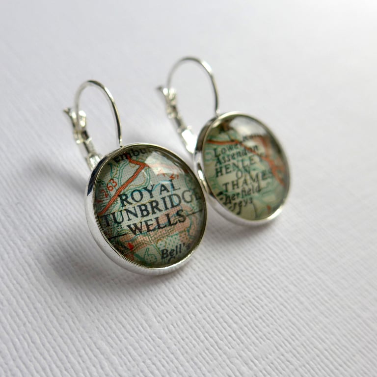 Personalised Earrings - Choose your own Map Locations