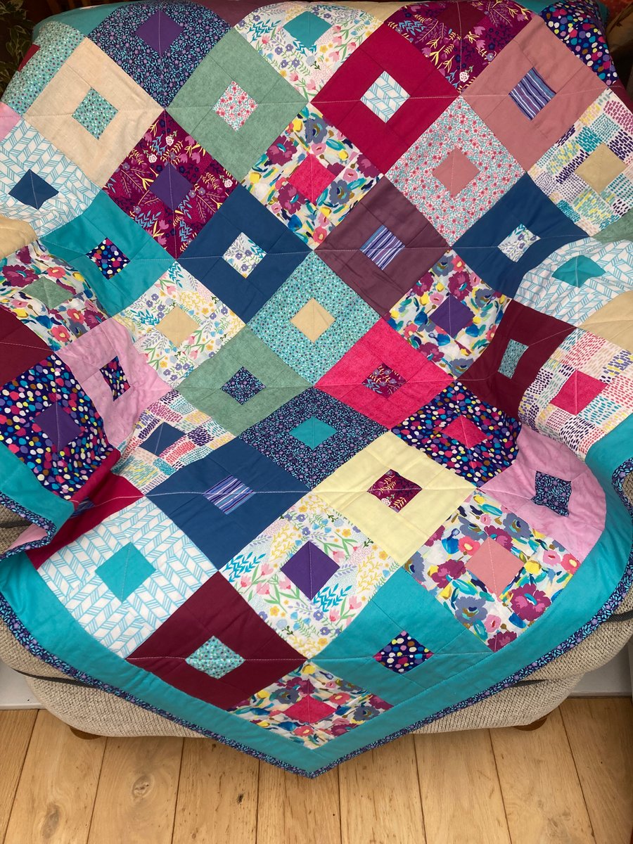 patchwork quilt or throw