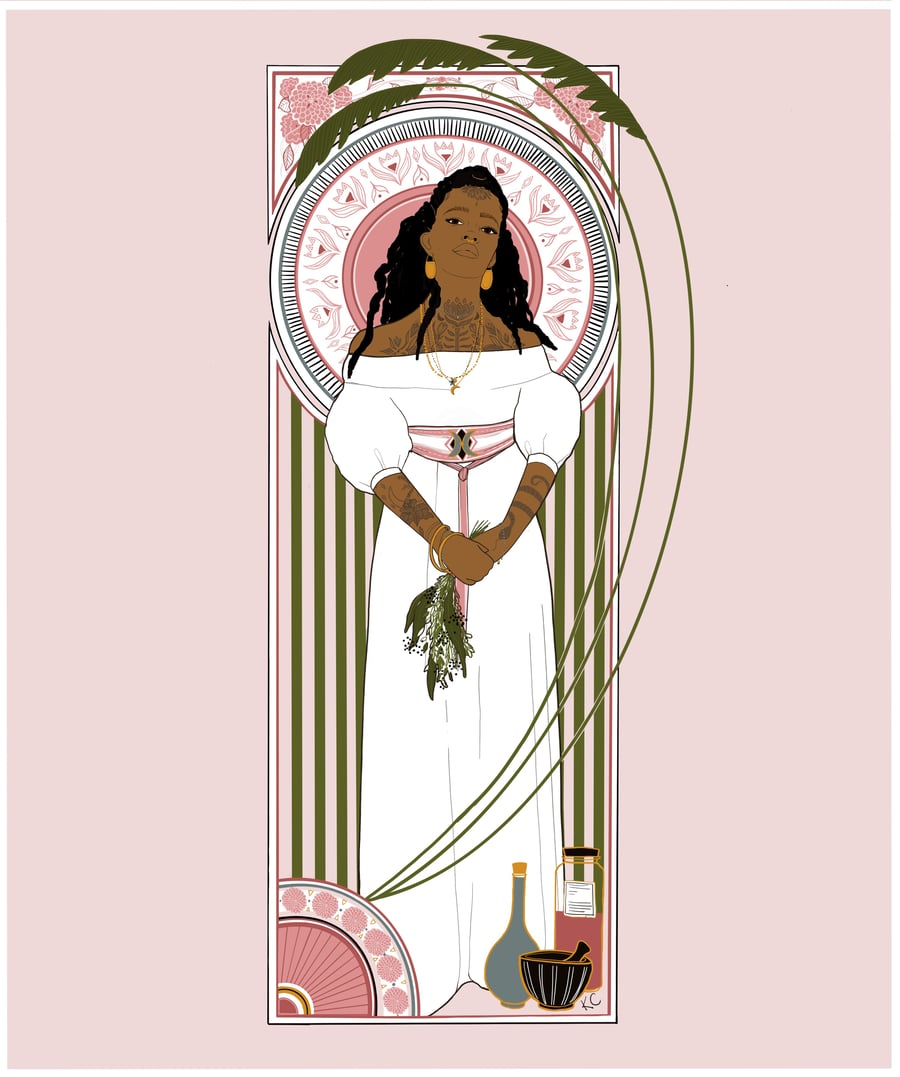 Strong woman art, Witch and Healer art Print, 