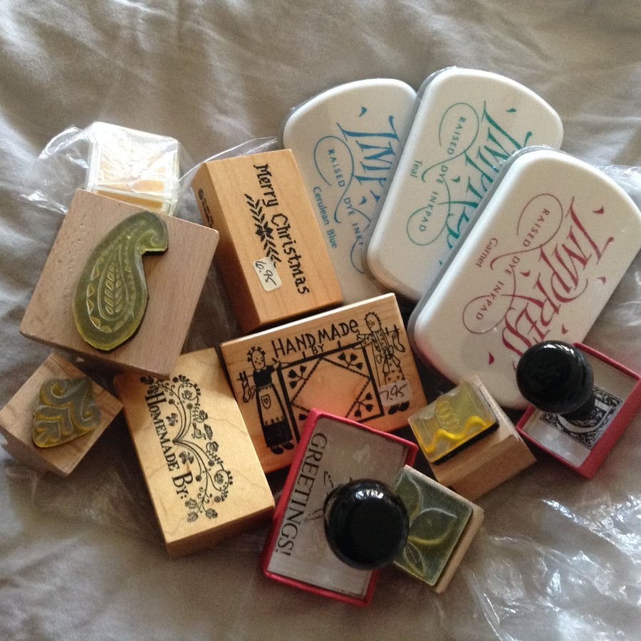 Rubber stamps and stamp pads