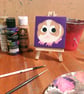 Guinea Pig Miniature Acrylic Painting - cute pet art on mini purple canvas - Image 8
