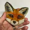 Large felted fox brooch