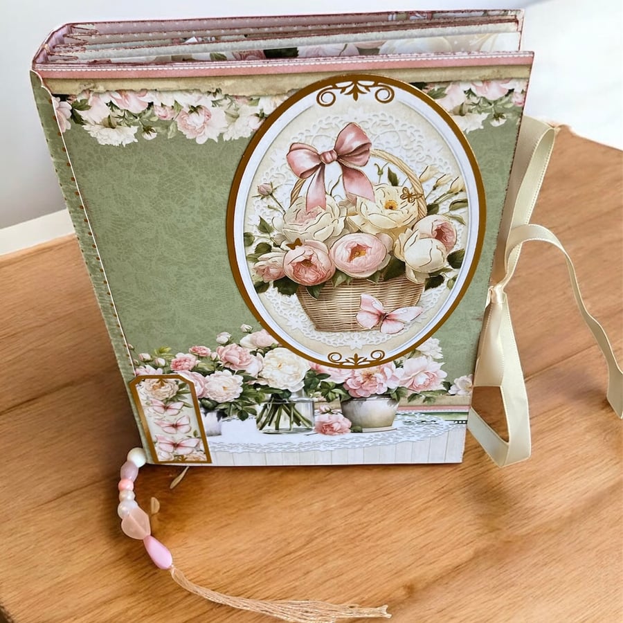 Peony Journal-Treasured Memories Book. Memory Journal. 