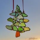 Sea glass suncatcher CHRISTMAS TREE