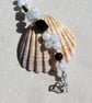 Black Onyx & Crackled Clear Quartz Gemstone Beaded Bracelet "Monochrome Glitz" - Image 5