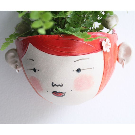 Ceramic indoor hanging planter- Wren hipster- planter ornament