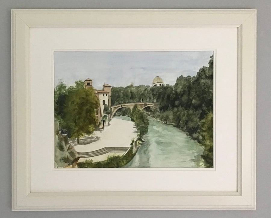 Ripa, River Tiber - Original Watercolour Painting 